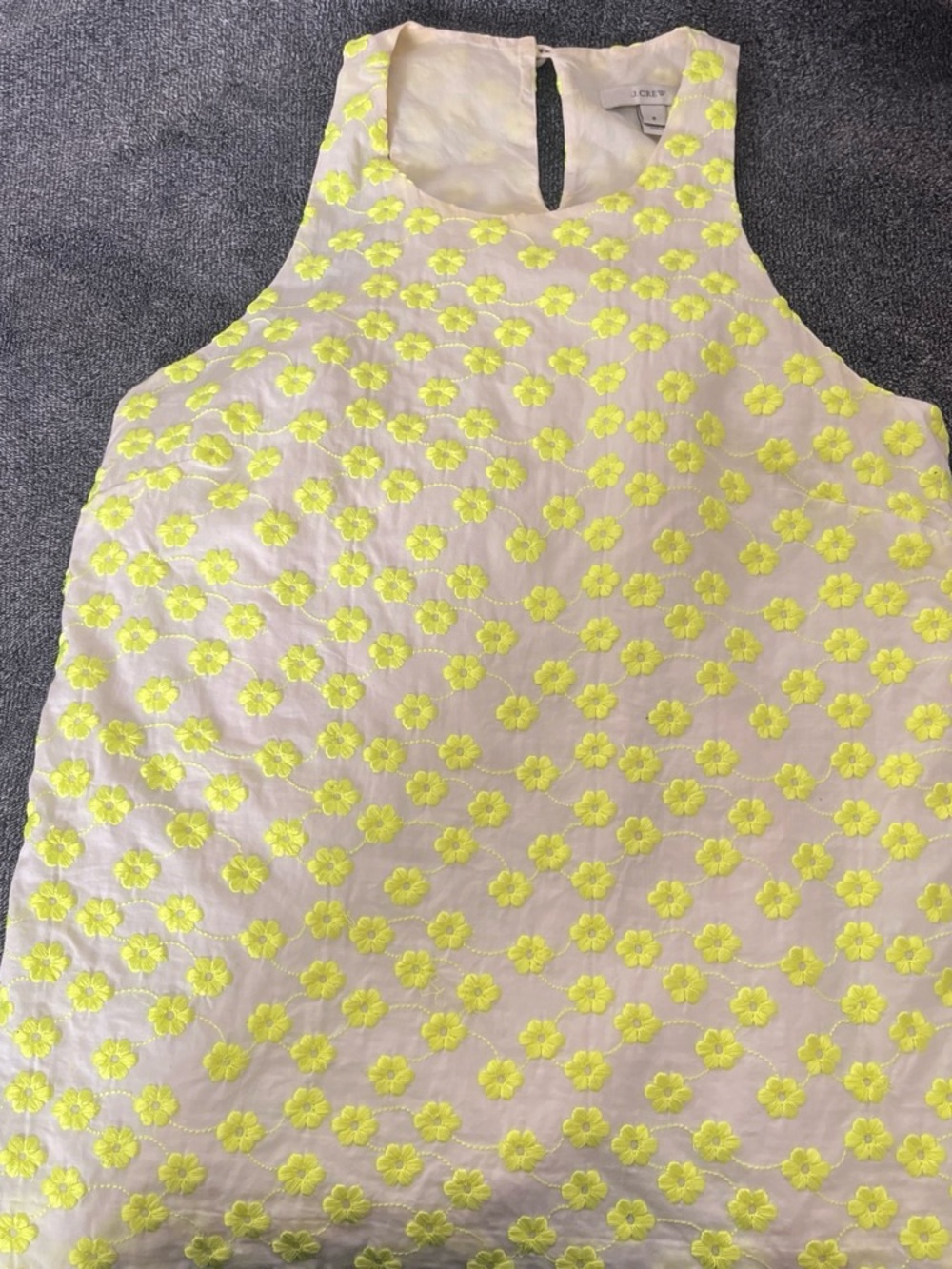 J. Crew Neon Yellow Floral Embroidered Halter Camisole